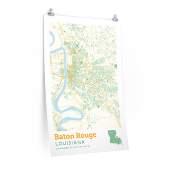 Baton Rouge Louisiana City Street Map Poster-Allegiant Goods Co. Vintage Sports Apparel