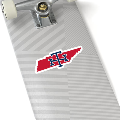 Tennessee Home State Sticker (Red & Navy Blue)-6x6"-Allegiant Goods Co. Vintage Sports Apparel