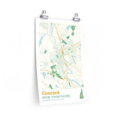 Concord New Hampshire Street Map Poster-12″ × 18″-Allegiant Goods Co. Vintage Sports Apparel