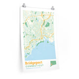 Bridgeport Connecticut City Street Map Poster-Allegiant Goods Co. Vintage Sports Apparel