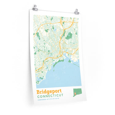 Bridgeport Connecticut City Street Map Poster-Allegiant Goods Co. Vintage Sports Apparel