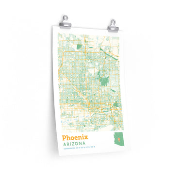 Phoenix Arizona City Street Map Poster-12″ × 18″-Allegiant Goods Co. Vintage Sports Apparel