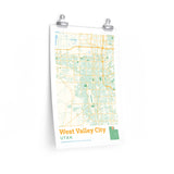 West Valley City Utah City Street Map Poster-Allegiant Goods Co. Vintage Sports Apparel