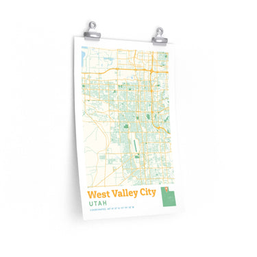 West Valley City Utah City Street Map Poster-Allegiant Goods Co. Vintage Sports Apparel