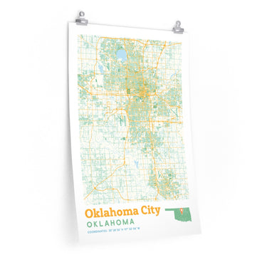Oklahoma City Oklahoma City Street Map Poster-Allegiant Goods Co. Vintage Sports Apparel