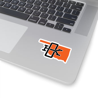 Oklahoma Home State Sticker (Orange & Black)-Allegiant Goods Co. Vintage Sports Apparel