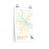 Jefferson City Missouri City Street Map Poster-Allegiant Goods Co. Vintage Sports Apparel