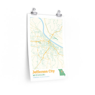 Jefferson City Missouri City Street Map Poster-Allegiant Goods Co. Vintage Sports Apparel