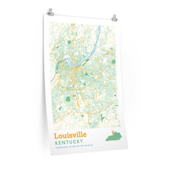 Louisville Kentucky City Street Map Poster-24″ × 36″-Allegiant Goods Co. Vintage Sports Apparel