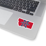 Montana Home State Sticker (Navy Blue & Red)-Allegiant Goods Co. Vintage Sports Apparel