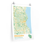 Milwaukee Wisconsin City Street Map Poster-Allegiant Goods Co. Vintage Sports Apparel
