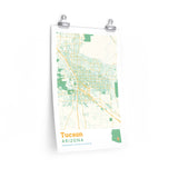 Tucson Arizona City Street Map Poster-Allegiant Goods Co. Vintage Sports Apparel