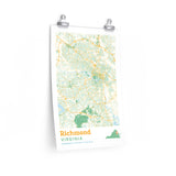 Richmond Virginia City Street Map Poster-Allegiant Goods Co. Vintage Sports Apparel