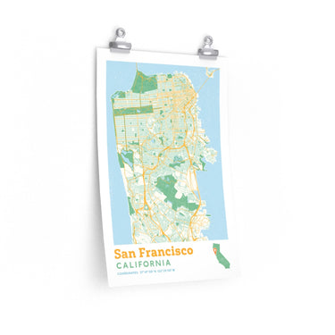 San Francisco California City Street Map Poster-Allegiant Goods Co. Vintage Sports Apparel