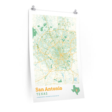 San Antonio Texas City Street Map Poster-Allegiant Goods Co. Vintage Sports Apparel