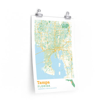 Tampa Florida City Street Map Poster-Allegiant Goods Co. Vintage Sports Apparel