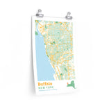 Buffalo New York City Street Map Poster-Allegiant Goods Co. Vintage Sports Apparel