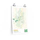 Salem Oregon City Street Map Poster-Allegiant Goods Co. Vintage Sports Apparel