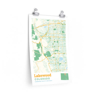 Lakewood Colorado City Street Map Poster-12″ × 18″-Allegiant Goods Co. Vintage Sports Apparel
