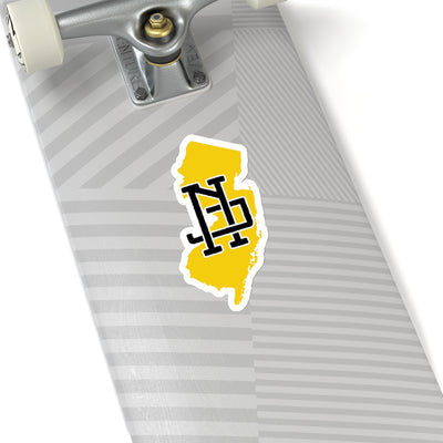 New Jersey Home State Sticker (Yellow & Black)-6x6"-Allegiant Goods Co. Vintage Sports Apparel