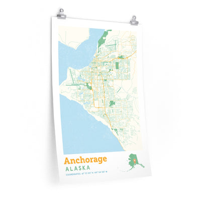 Anchorage Alaska City Street Map Poster-20″ × 30″-Allegiant Goods Co. Vintage Sports Apparel