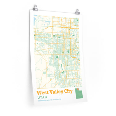 West Valley City Utah City Street Map Poster-Allegiant Goods Co. Vintage Sports Apparel