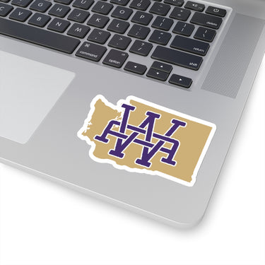 Washington Home State Sticker (Purple & Vegas Gold)-Allegiant Goods Co. Vintage Sports Apparel