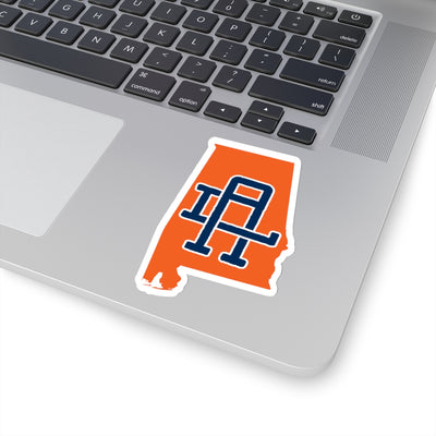 Alabama Home State Sticker (Navy Blue & Orange)-4x4"-Allegiant Goods Co. Vintage Sports Apparel