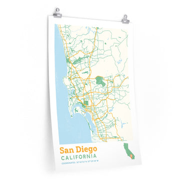 San Diego California City Street Map Poster-Allegiant Goods Co. Vintage Sports Apparel