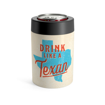 Drink Like A Texan Can Cooler-Allegiant Goods Co. Vintage Sports Apparel