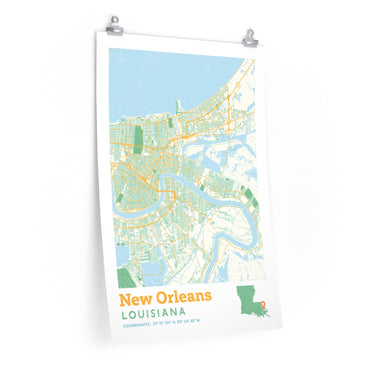New Orleans Louisiana City Street Map Poster-Allegiant Goods Co. Vintage Sports Apparel