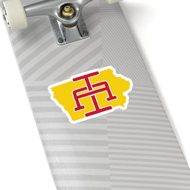 Iowa Home State Sticker (Yellow & Red)-6x6"-Allegiant Goods Co. Vintage Sports Apparel