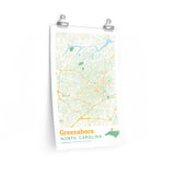 Greensboro North Carolina City Street Map Poster-Allegiant Goods Co. Vintage Sports Apparel