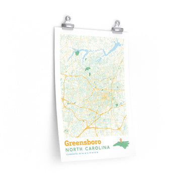 Greensboro North Carolina City Street Map Poster-Allegiant Goods Co. Vintage Sports Apparel