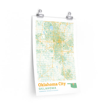 Oklahoma City Oklahoma City Street Map Poster-Allegiant Goods Co. Vintage Sports Apparel