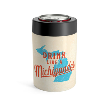 Drink Like A Michigander Can Cooler-Allegiant Goods Co. Vintage Sports Apparel
