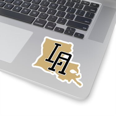 Louisiana Home State Sticker (Black & Vegas Gold)-Allegiant Goods Co. Vintage Sports Apparel