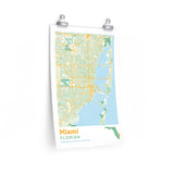 Miami Florida City Street Map Poster-Allegiant Goods Co. Vintage Sports Apparel