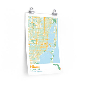 Miami Florida City Street Map Poster-Allegiant Goods Co. Vintage Sports Apparel