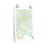 Orlando Florida City Street Map Poster-12″ × 18″-Allegiant Goods Co. Vintage Sports Apparel