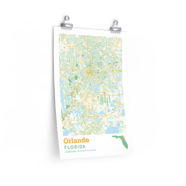 Orlando Florida City Street Map Poster-12″ × 18″-Allegiant Goods Co. Vintage Sports Apparel