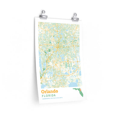 Orlando Florida City Street Map Poster-12″ × 18″-Allegiant Goods Co. Vintage Sports Apparel