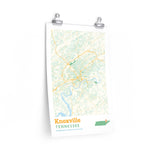 Knoxville Tennessee City Street Map Poster-Allegiant Goods Co. Vintage Sports Apparel