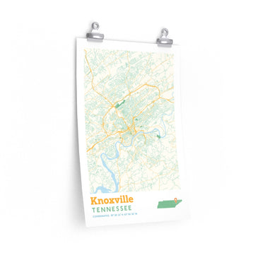 Knoxville Tennessee City Street Map Poster-Allegiant Goods Co. Vintage Sports Apparel