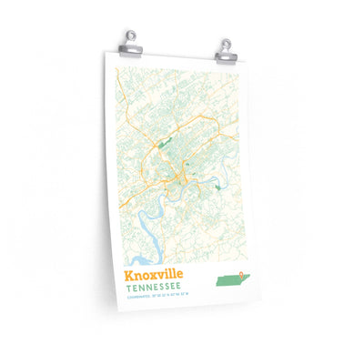 Knoxville Tennessee City Street Map Poster-12″ × 18″-Allegiant Goods Co. Vintage Sports Apparel