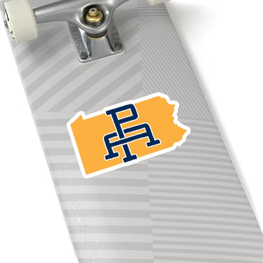 Pennsylvania Home State Sticker (Navy Blue & Gold)-Allegiant Goods Co. Vintage Sports Apparel