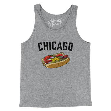 Chicago Style Hot Dog Men/Unisex Tank Top-Athletic Heather-Allegiant Goods Co. Vintage Sports Apparel