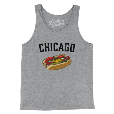 Chicago Style Hot Dog Men/Unisex Tank Top-Athletic Heather-Allegiant Goods Co. Vintage Sports Apparel