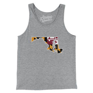 Maryland State Flag Men/Unisex Tank Top-Athletic Heather-Allegiant Goods Co. Vintage Sports Apparel