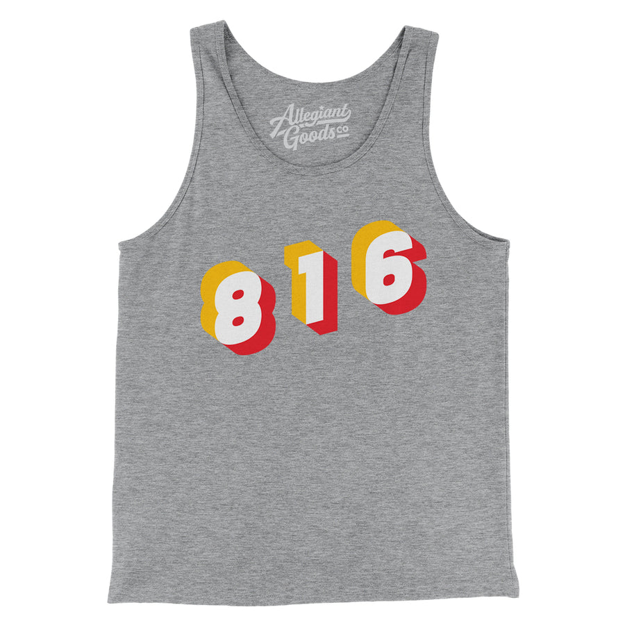 Kansas City 816 Area Code Men/Unisex Tank Top-Athletic Heather-Allegiant Goods Co. Vintage Sports Apparel